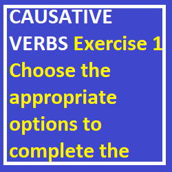 CAUSATİVE VERBS Exercise 1 Choose the appropriate options to complete the sentences