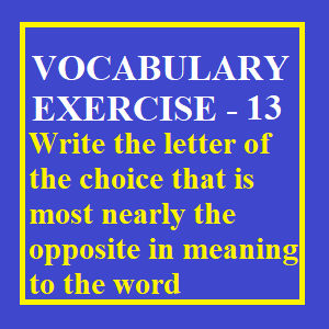 Vocabulary Exercise -13