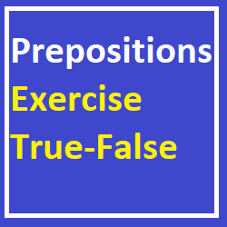 Prepositions Exercise True-False