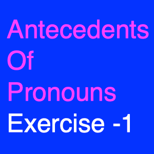 Antecedents Of Pronouns Exercise -1