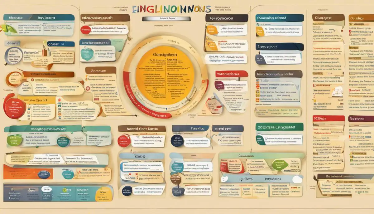 A diagram showing different types of nouns in the English language