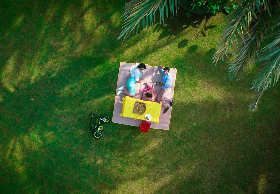 A group enjoying a picnic in a sunny spring meadow